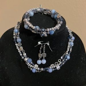 Premier Design Denim necklace, bracelet and earrings set